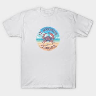 St. Augustine, Florida, with Stone Crab on Beach T-Shirt